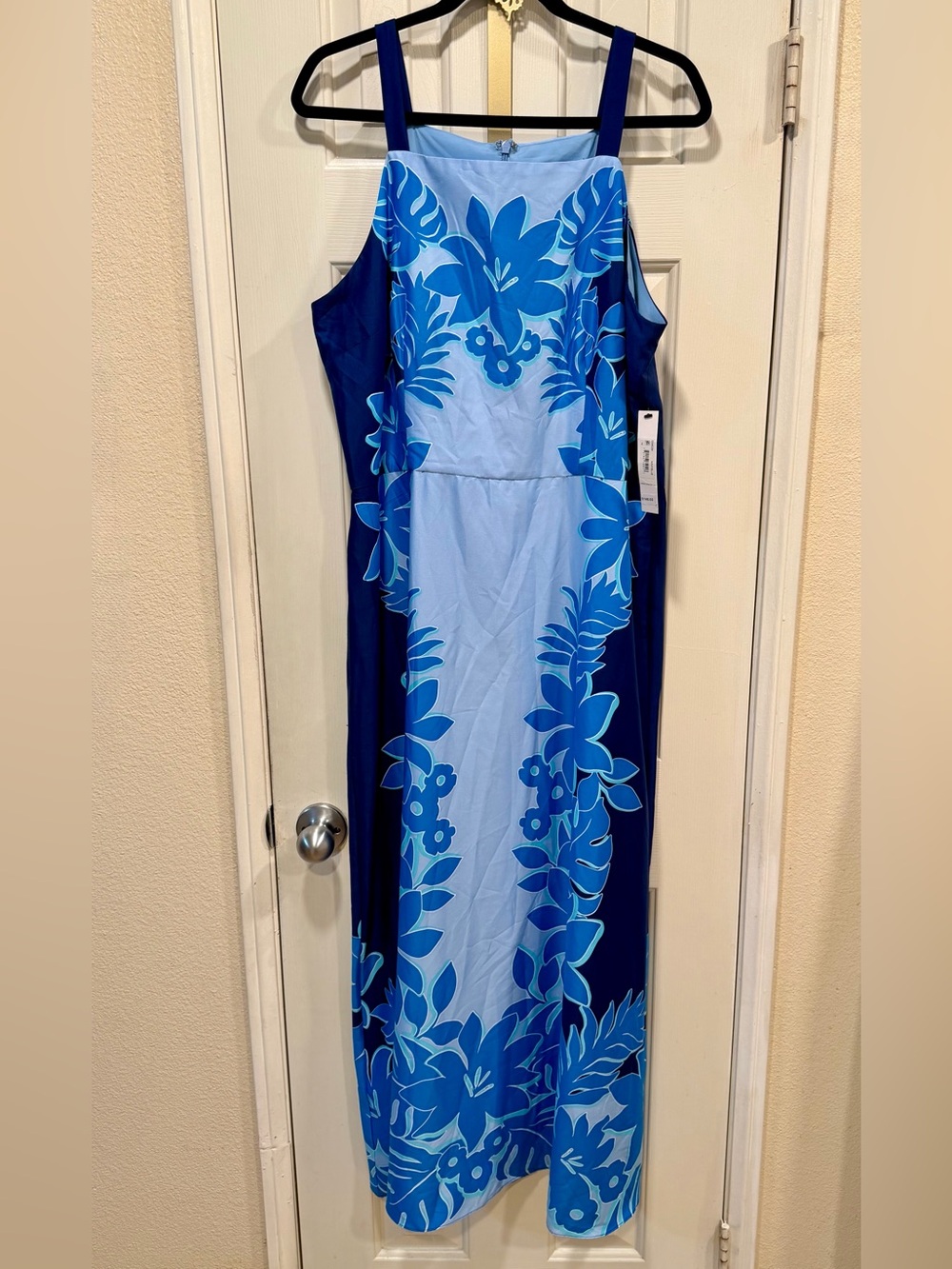 Maggy London Blue Floral Maxi Dress